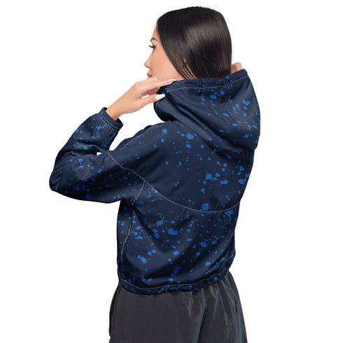 Blue Mahi-mahi Dolphin Women’s cropped windbreaker